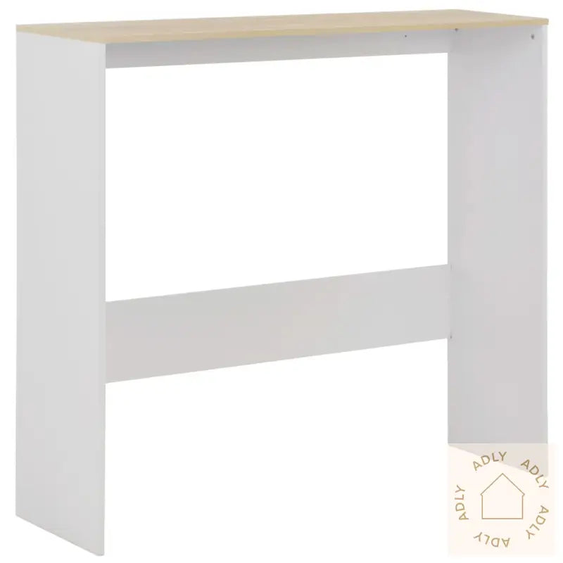Barbord Med 2 Bordplater Hvit Og Eik 130X40X120 Cm