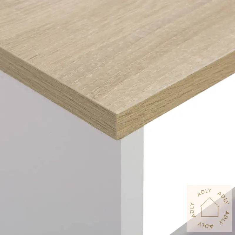 Barbord Med 2 Bordplater Hvit Og Eik 130X40X120 Cm