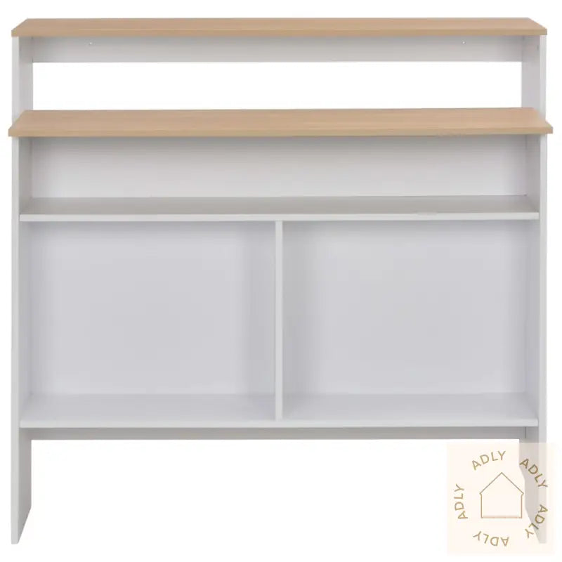 Barbord Med 2 Bordplater Hvit Og Eik 130X40X120 Cm