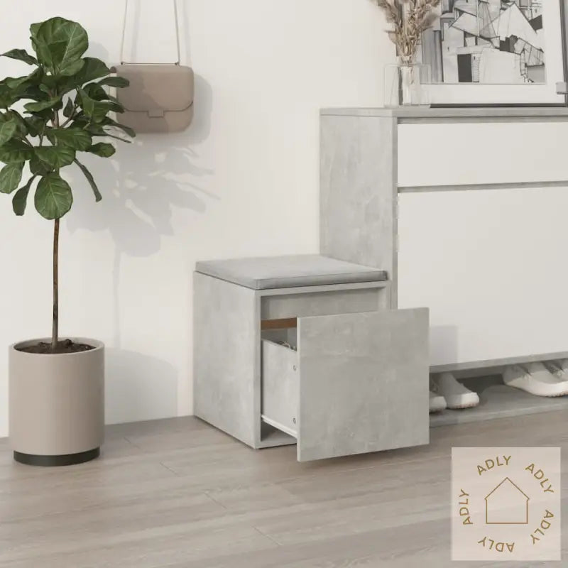 Oppbevaringsskap Betonggrå 40,5X40X40 Cm Konstruert Tre