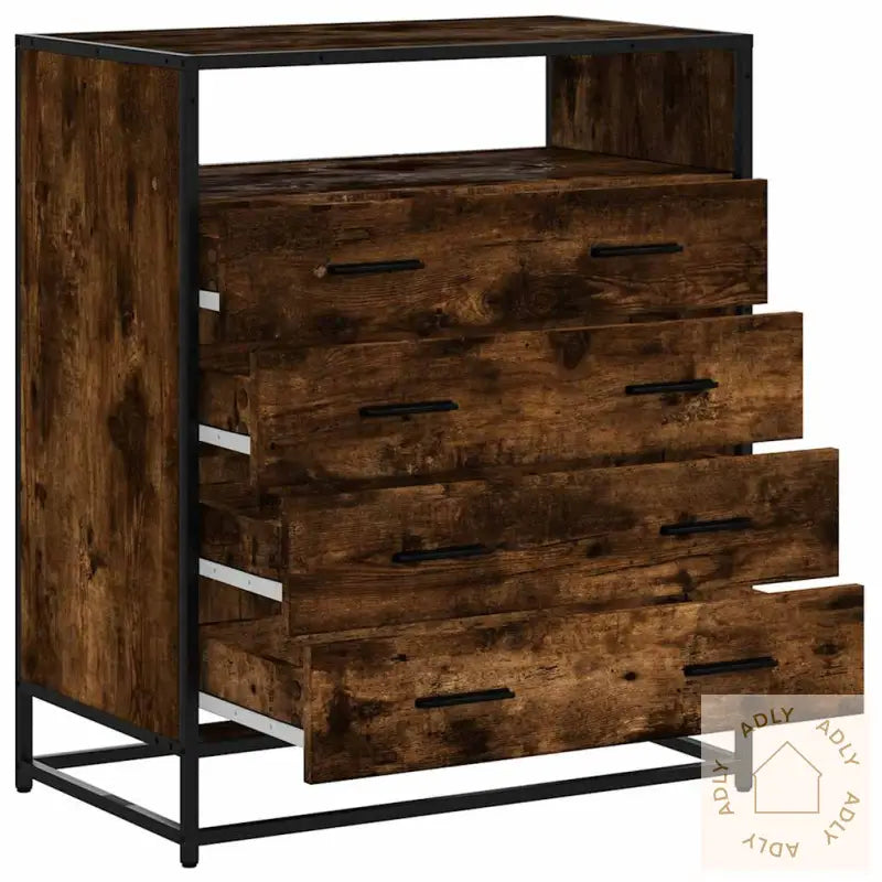 Kommode Røkt Eik 70X41X83,5 Cm Konstruert Tre