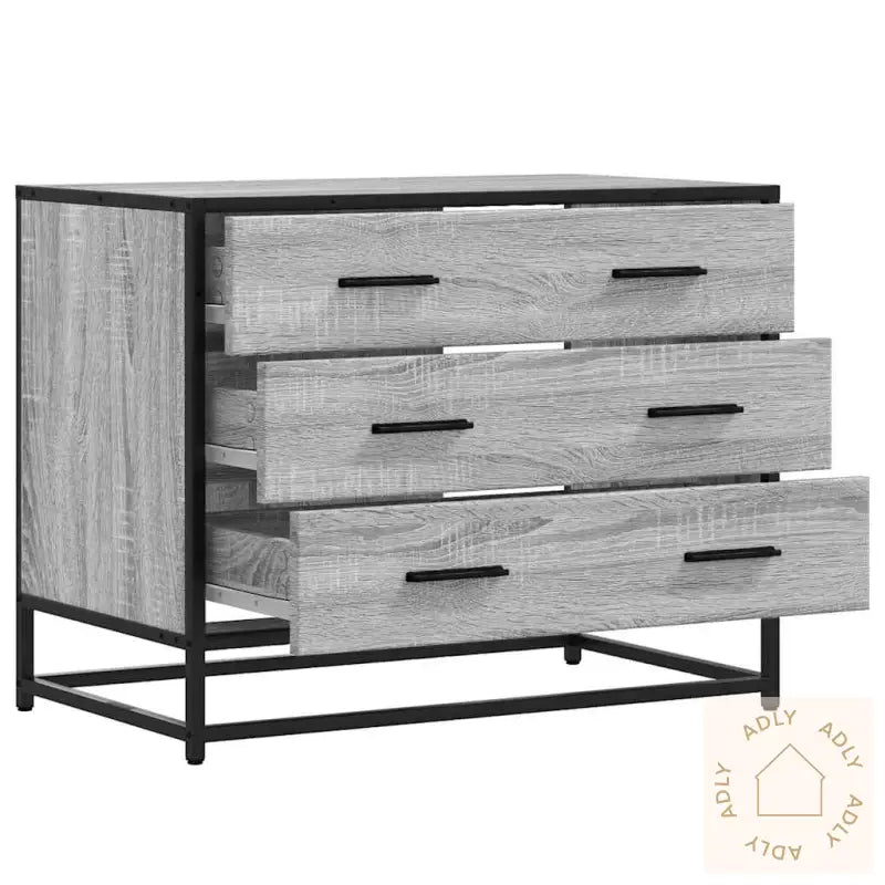 Kommode Grå Sonoma 70X41X56 Cm Konstruert Tre