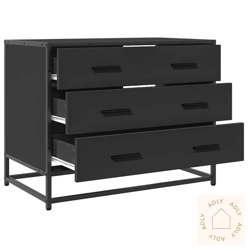 Kommode Svart 70X41X56 Cm Konstruert Tre