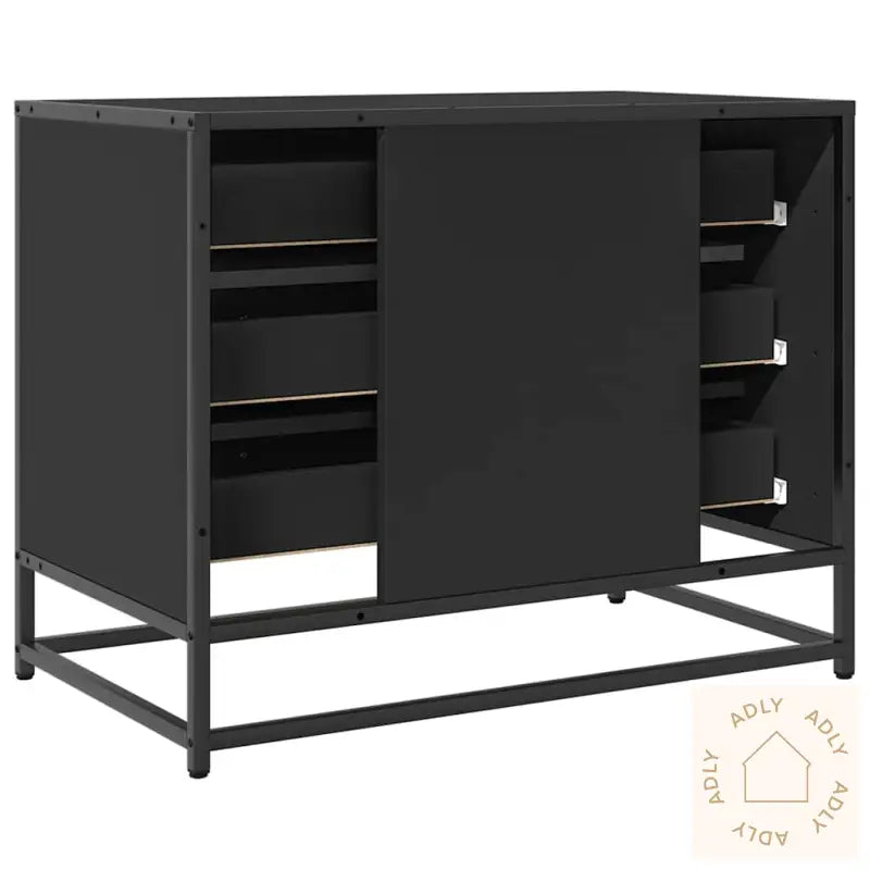Kommode Svart 70X41X56 Cm Konstruert Tre