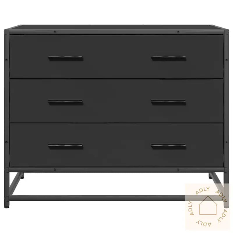 Kommode Svart 70X41X56 Cm Konstruert Tre
