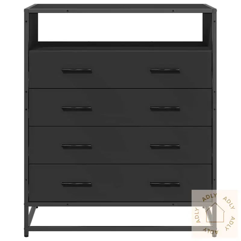 Kommode Svart 70X41X83,5 Cm Konstruert Tre