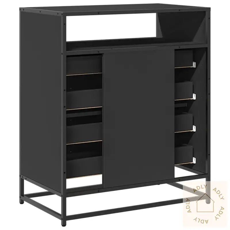 Kommode Svart 70X41X83,5 Cm Konstruert Tre