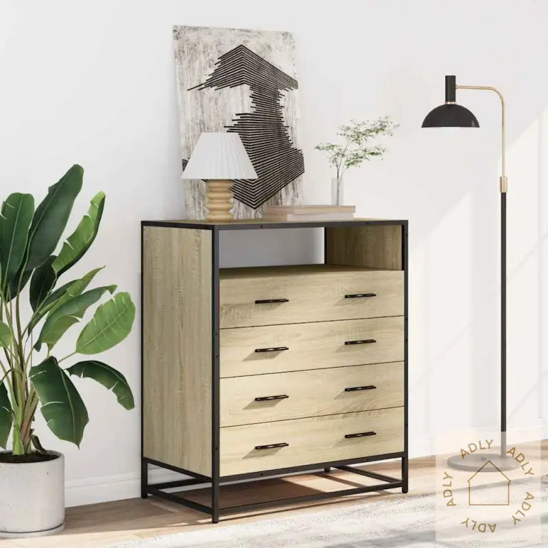 Kommode Sonoma Eik 70X41X83,5 Cm Konstruert Tre