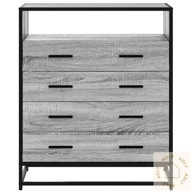 Kommode Grå Sonoma 70X41X83,5 Cm Konstruert Tre