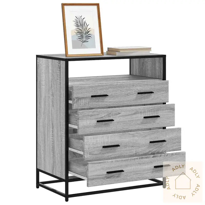 Kommode Grå Sonoma 70X41X83,5 Cm Konstruert Tre