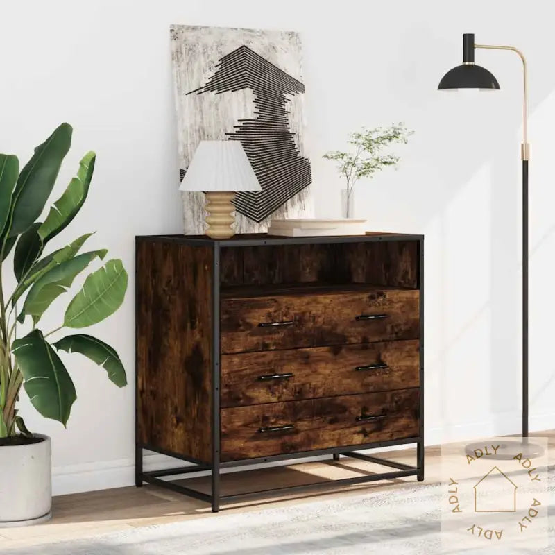 Kommode Røkt Eik 70X41X70 Cm Konstruert Tre