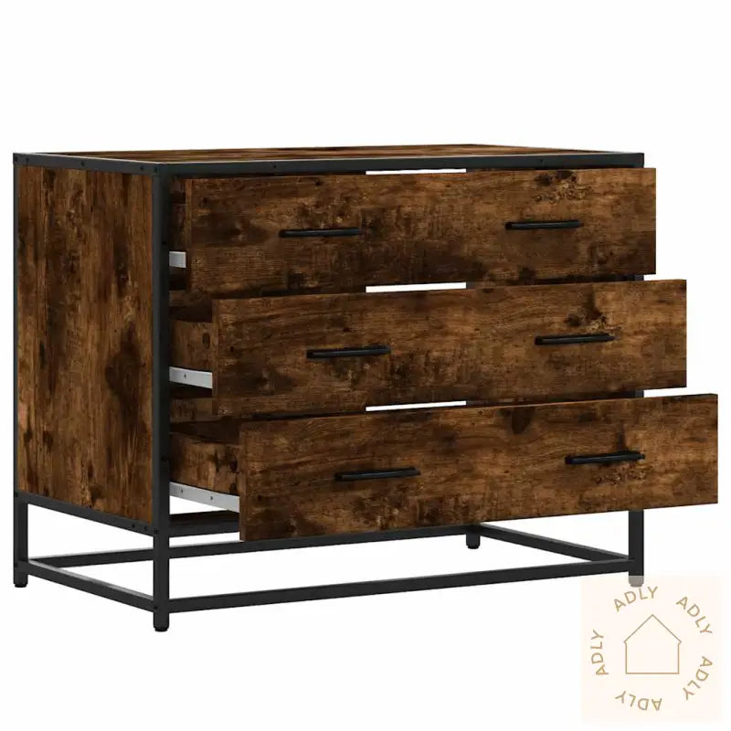 Kommode Røkt Eik 70X41X56 Cm Konstruert Tre