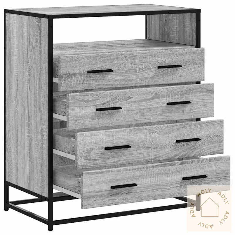 Kommode Grå Sonoma 70X41X83,5 Cm Konstruert Tre