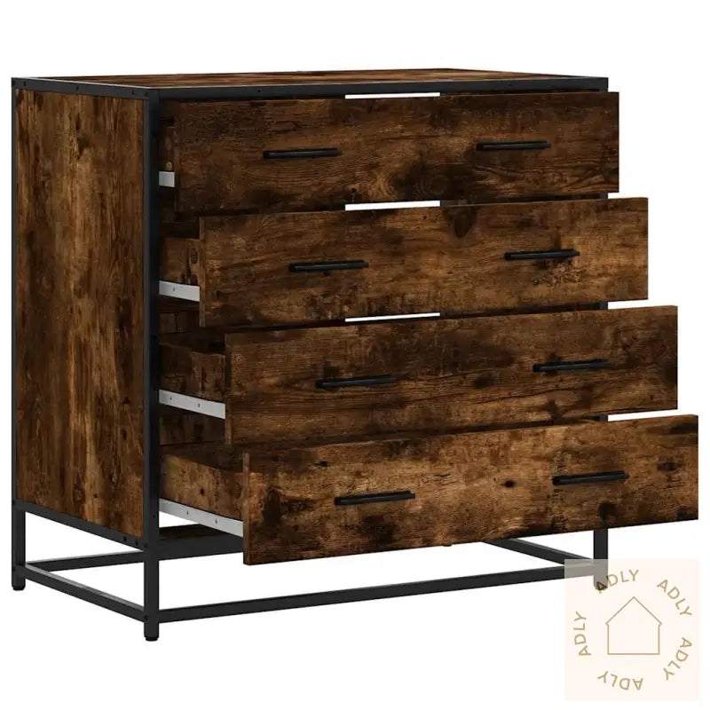 Kommode Røkt Eik 70X41X70 Cm Konstruert Tre