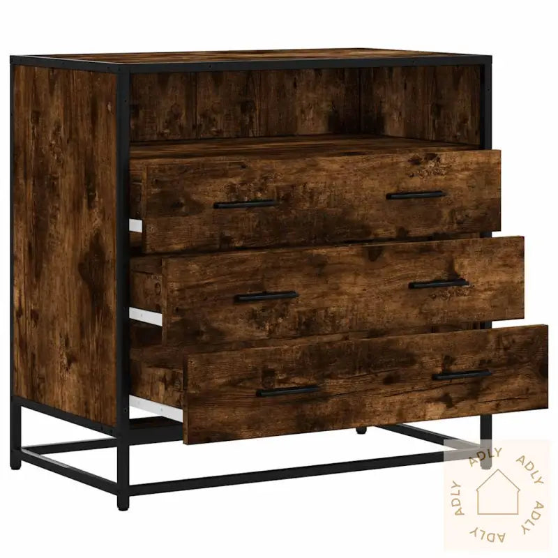 Kommode Røkt Eik 70X41X70 Cm Konstruert Tre