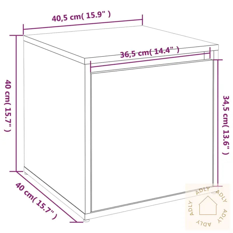 Oppbevaringsskap Svart 40,5X40X40 Cm Konstruert Tre