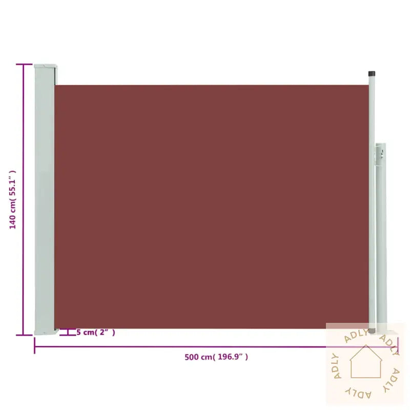 Uttrekkbar Sidemarkise 140X500 Cm Brun