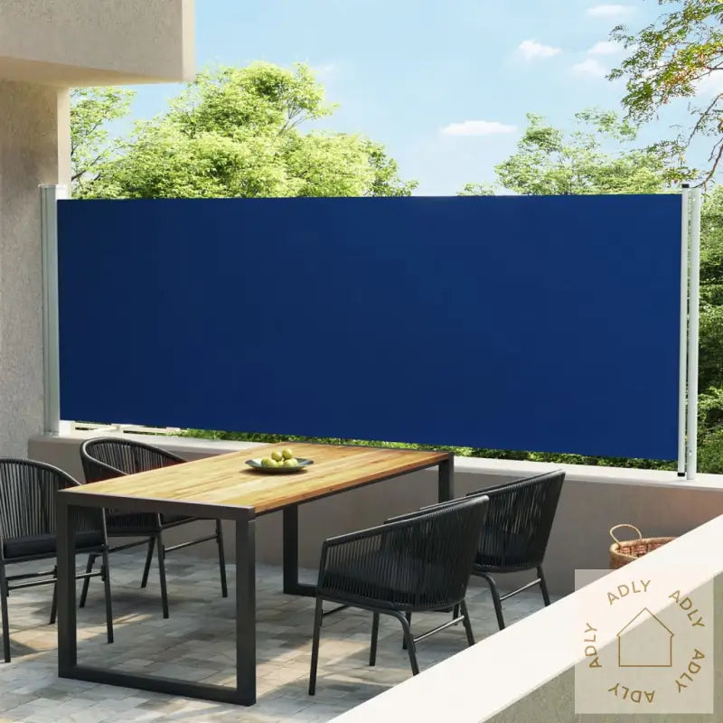 Uttrekkbar Sidemarkise 160X600 Cm Blå
