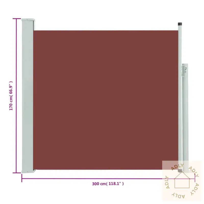 Uttrekkbar Sidemarkise 170X300 Cm Brun