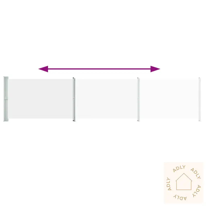 Uttrekkbar Sidemarkise 140X600 Cm Kremhvit
