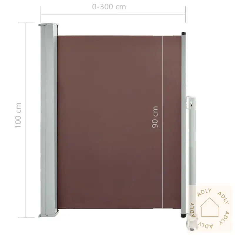 Uttrekkbar Sidemarkise 100X300 Cm Brun