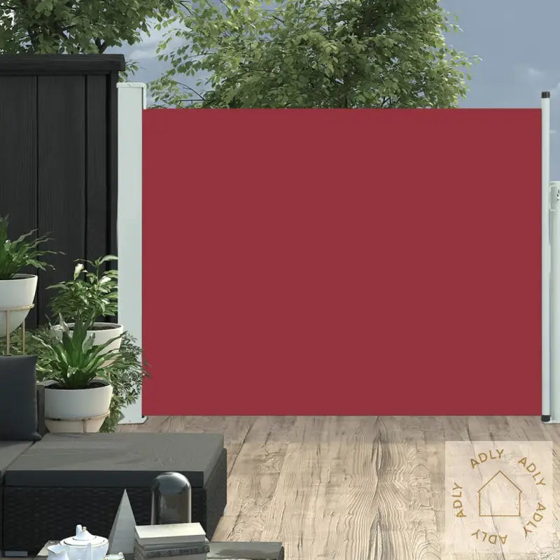 Uttrekkbar Sidemarkise 140X500 Cm Rød