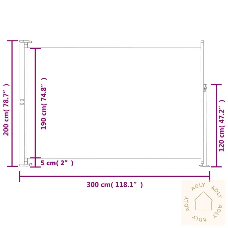 Uttrekkbar Sidemarkise 200X300 Cm Grå