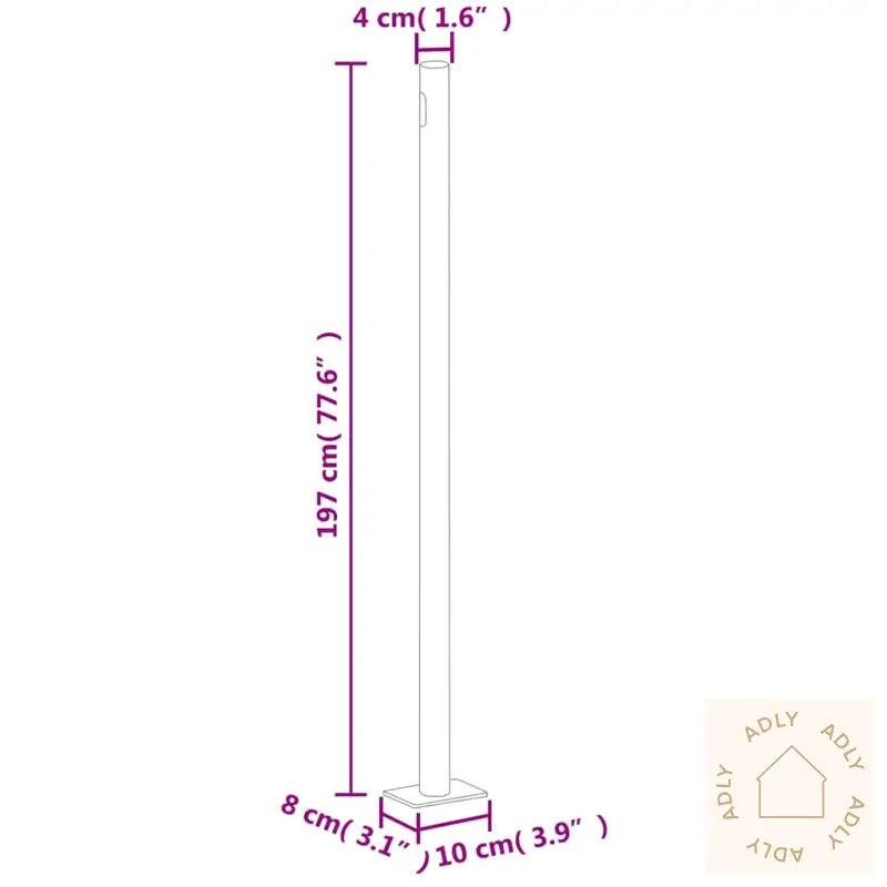 Uttrekkbar Sidemarkise 200X600 Cm Grå