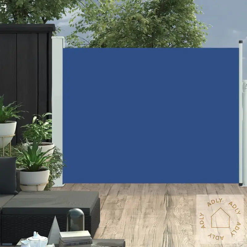 Uttrekkbar Sidemarkise 140X500 Cm Blå