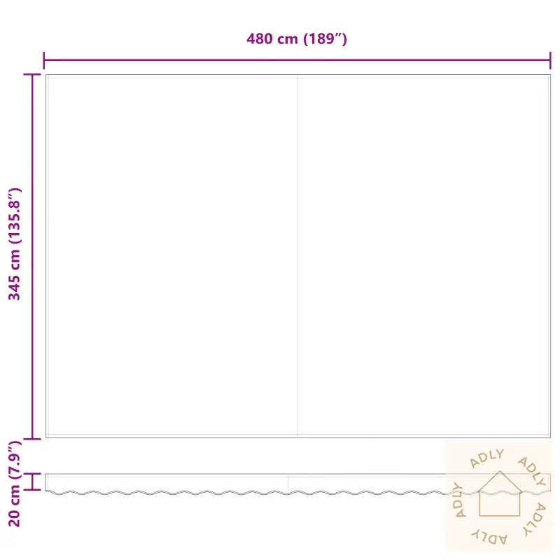 Markiseduk For 5X3.5 M Ramme Rød