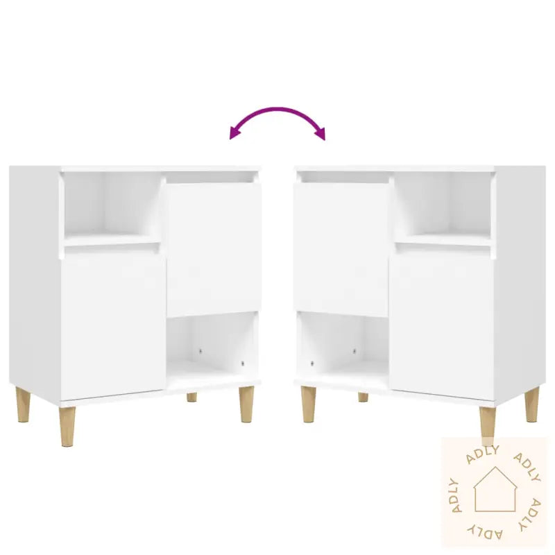 Skjenk Hvit 60X35X70 Cm Konstruert Tre