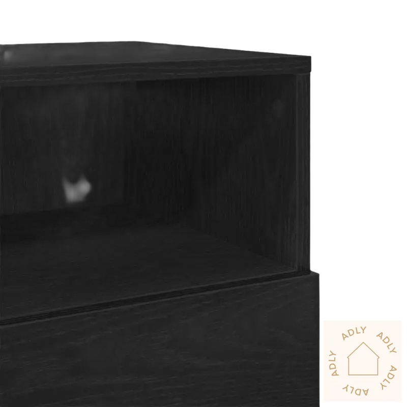 Black trehylleskap for stilig nattbord og møbler til hjemmet, perfekt til soverommet