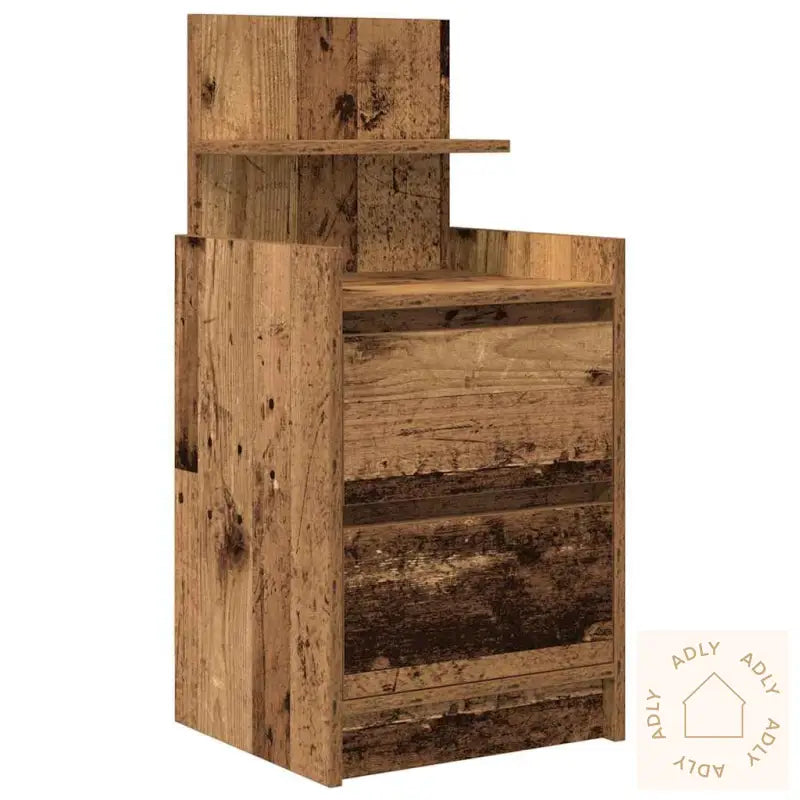 Nattskap Med 2 Skuffer 2 Stk Gammelt Tre 38X34X80 Cm
