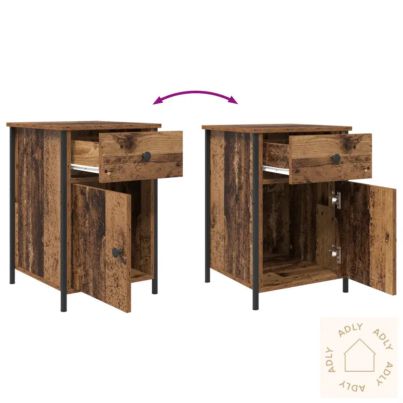 Nattbord Gammelt Tre 40X42X60 Cm Konstruert Tre