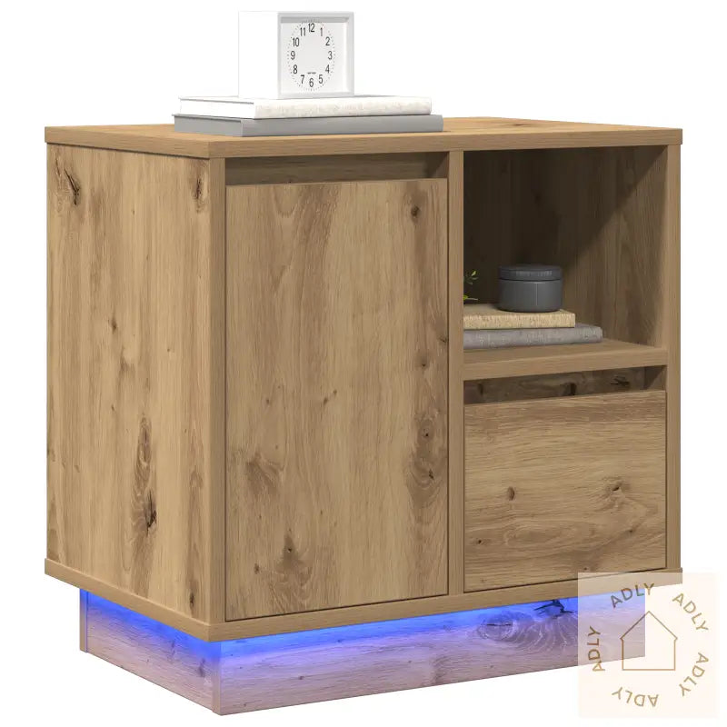 Nattbord Med Led Artisan Eik 50X34,5X50 Cm