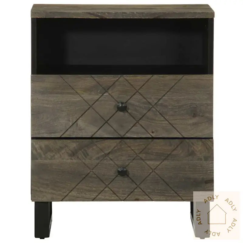 Nattbord Svart 50X33X62 Cm Heltre Mango