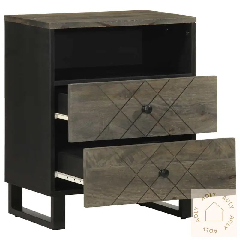 Nattbord Svart 50X33X62 Cm Heltre Mango