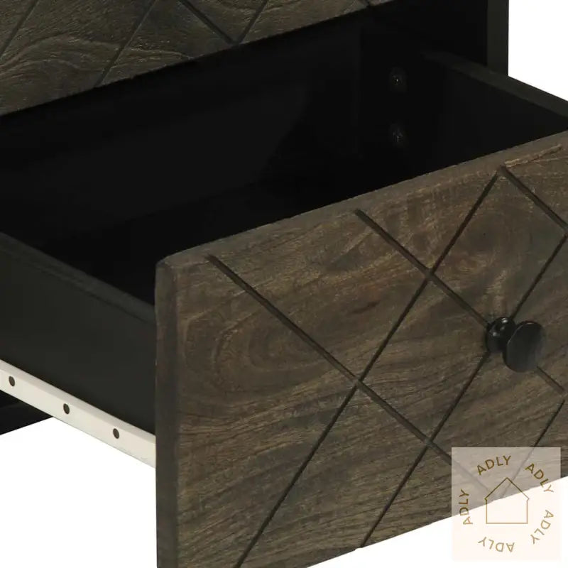 Nattbord Svart 40X33X46 Cm Heltre Mango