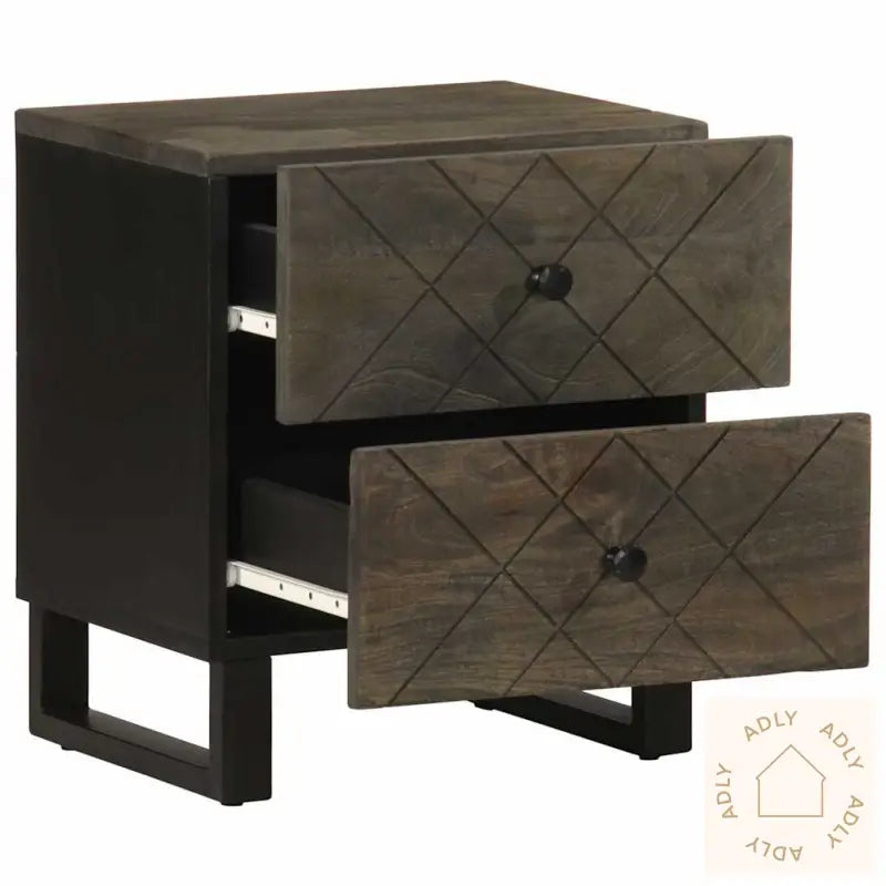 Nattbord Svart 40X33X46 Cm Heltre Mango