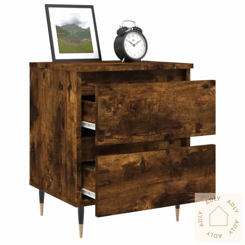 Nattbord Røkt Eik 40X35X50 Cm Konstruert Tre