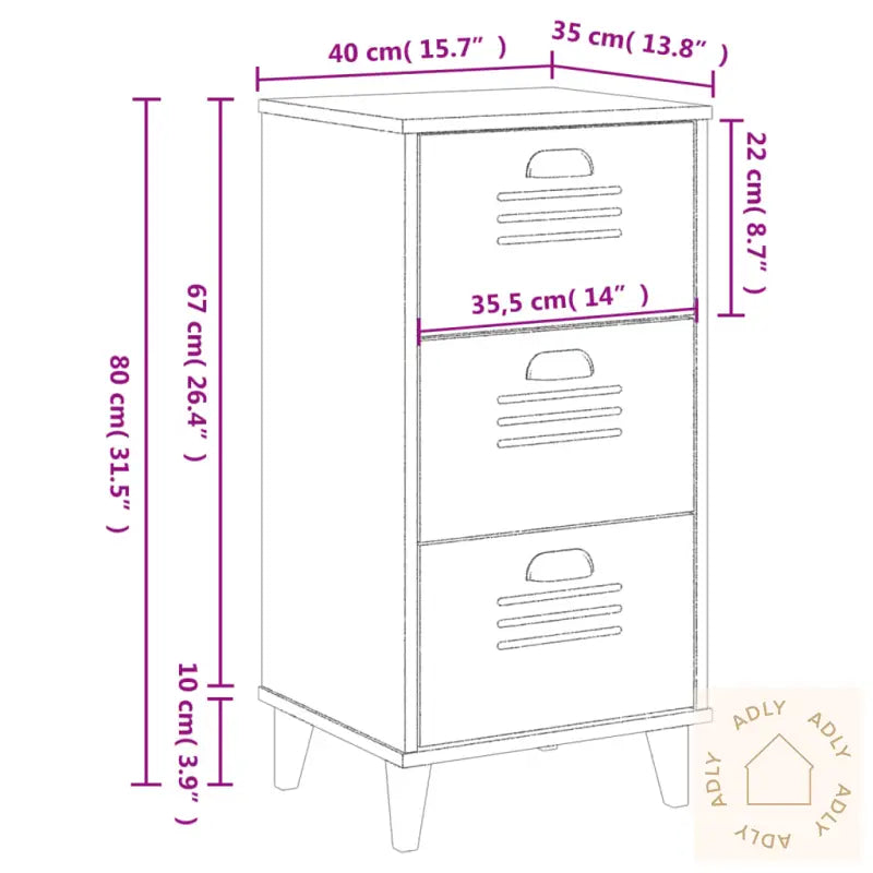 Nattbord Viken Antrasitt Konstruert Tre