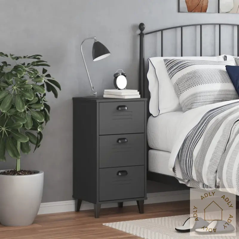 Nattbord Viken Antrasitt Konstruert Tre