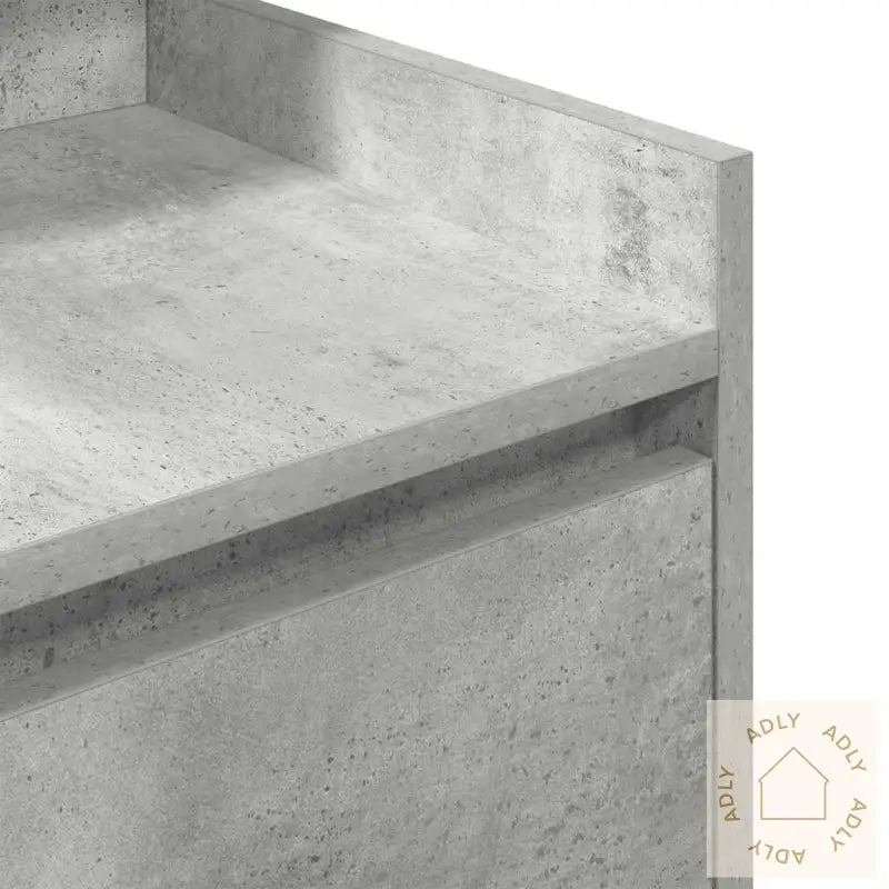 Nattskap Med 2 Skuffer 2 Stk Betonggrå 38X34X80 Cm