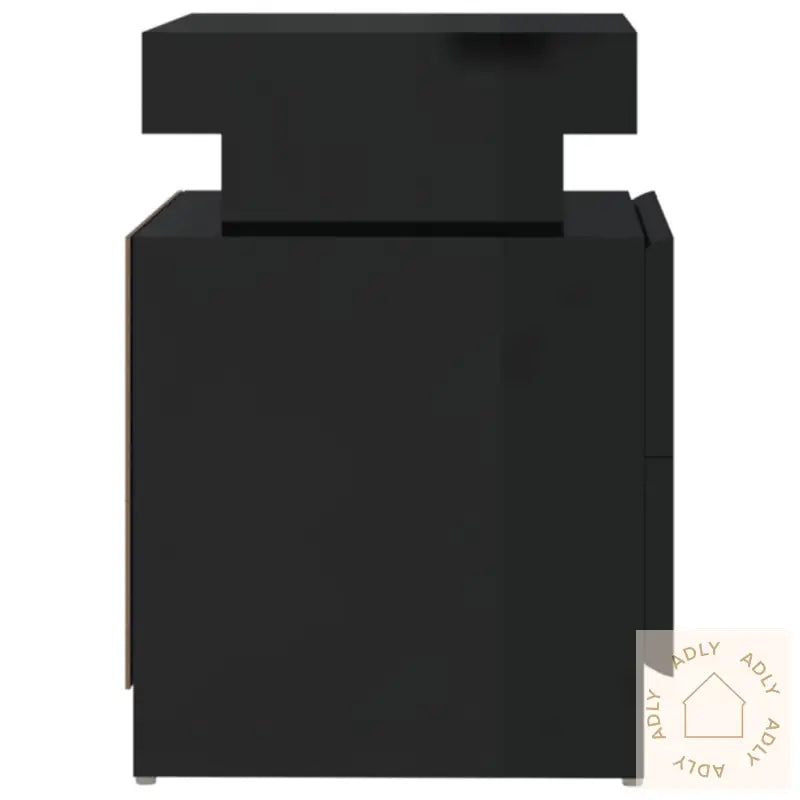 Nattbord Høyglans Svart 45X35X52 Cm Konstruert Tre