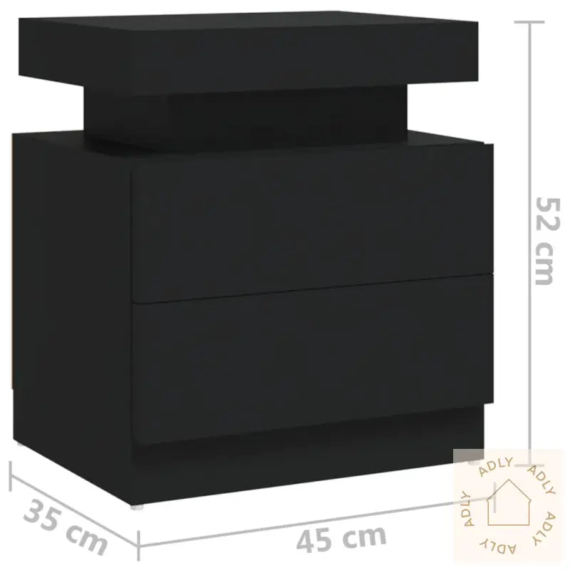 Nattbord Svart 45X35X52 Cm Konstruert Tre