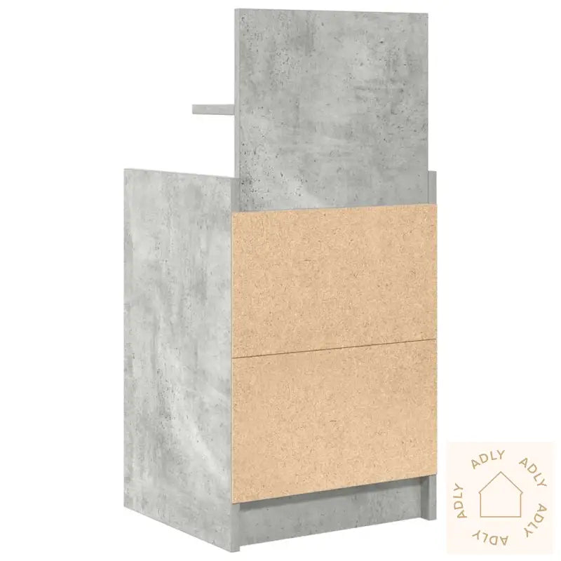 Nattskap Med 2 Skuffer 2 Stk Betonggrå 38X34X80 Cm