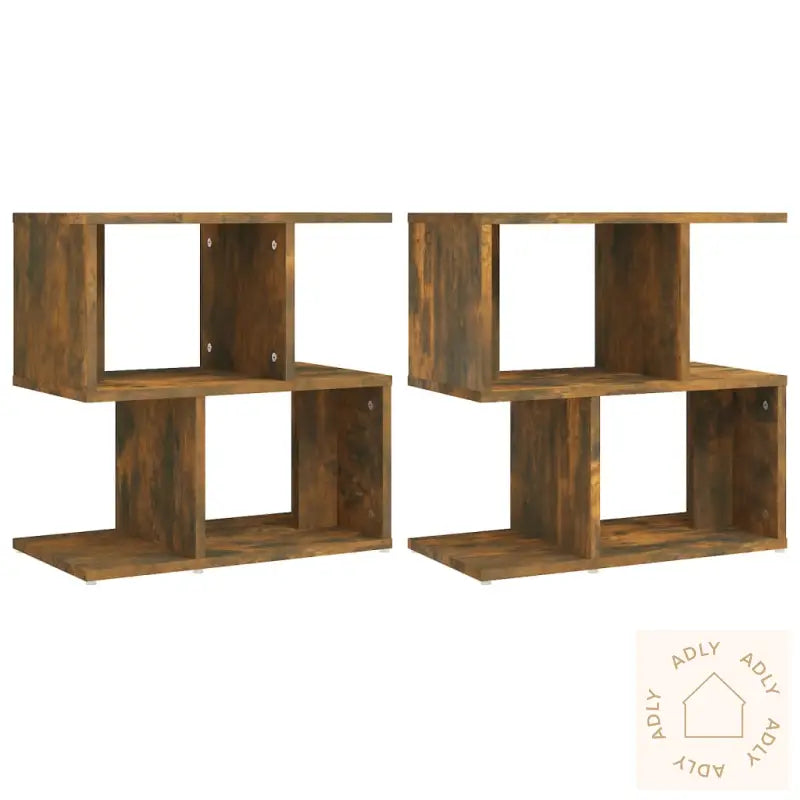 Nattbord 2 Stk Røkt Eik 50X30X51,5 Cm Konstruert Tre