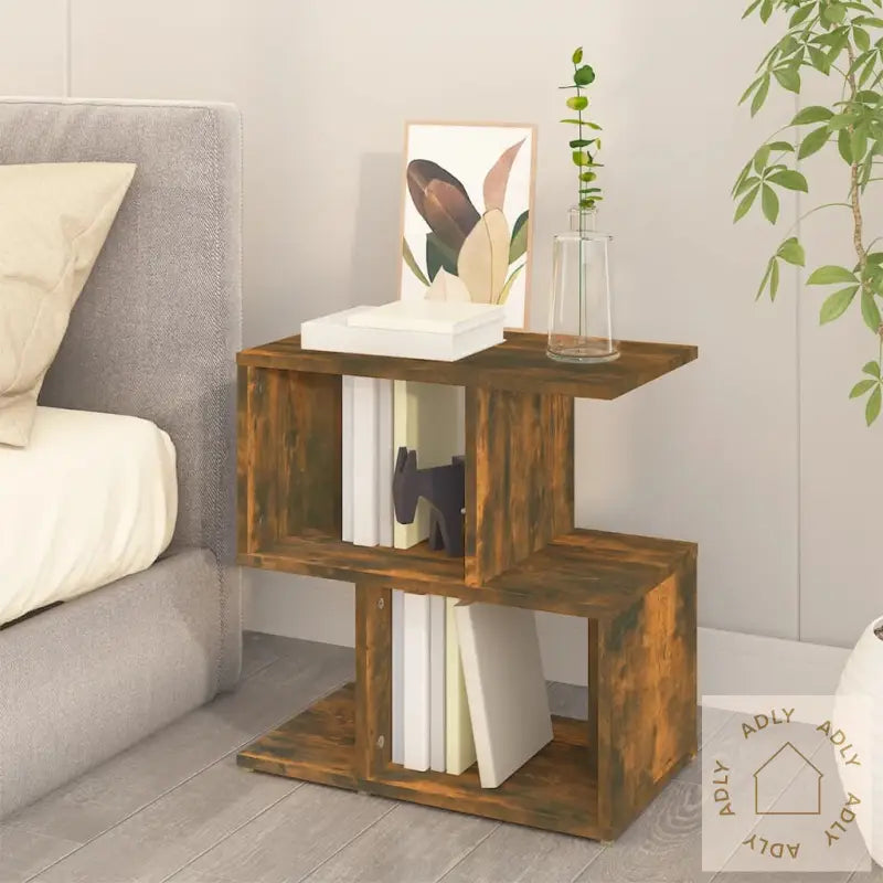 Nattbord 2 Stk Røkt Eik 50X30X51,5 Cm Konstruert Tre