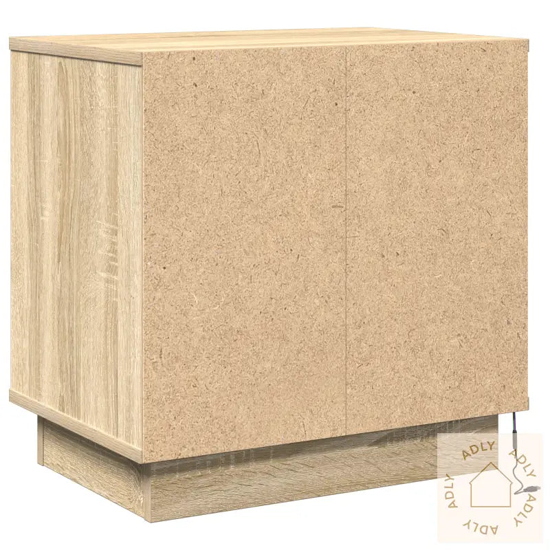Nattbord Med Led 2 Stk Sonoma Eik 50X34,5X50 Cm