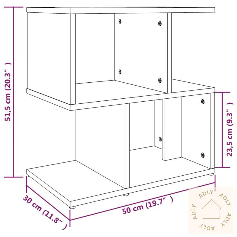 Nattbord Røkt Eik 50X30X51,5 Cm Konstruert Tre